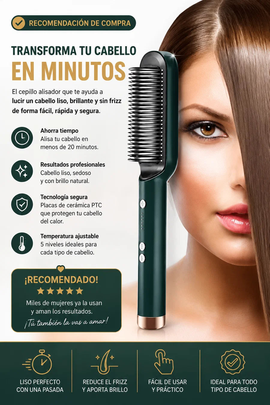 cepillo alizador secador
